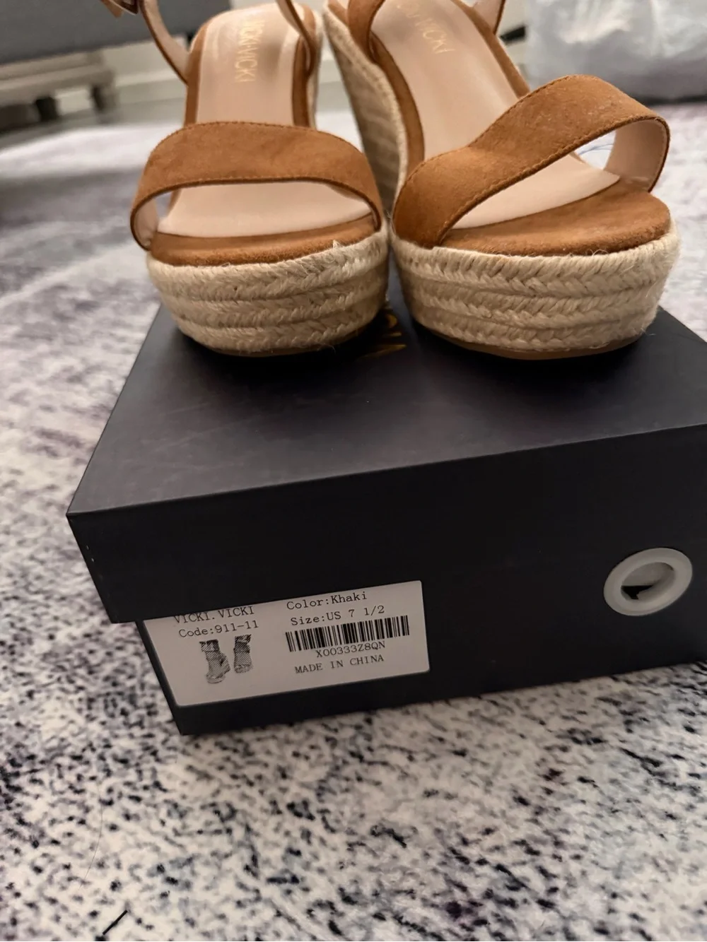 Women’s Tan Espadrille Wedge Sandals with Ankle Strap
